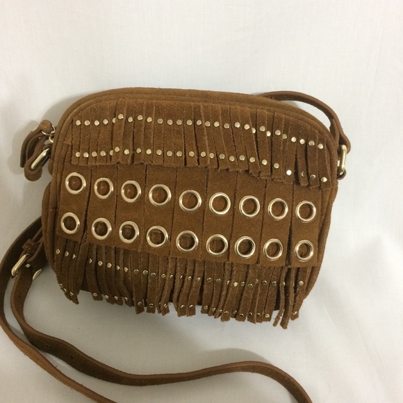 Ollie & B Fringe Grommet Suede Camera Bag AP105 - Picture 5 of 6